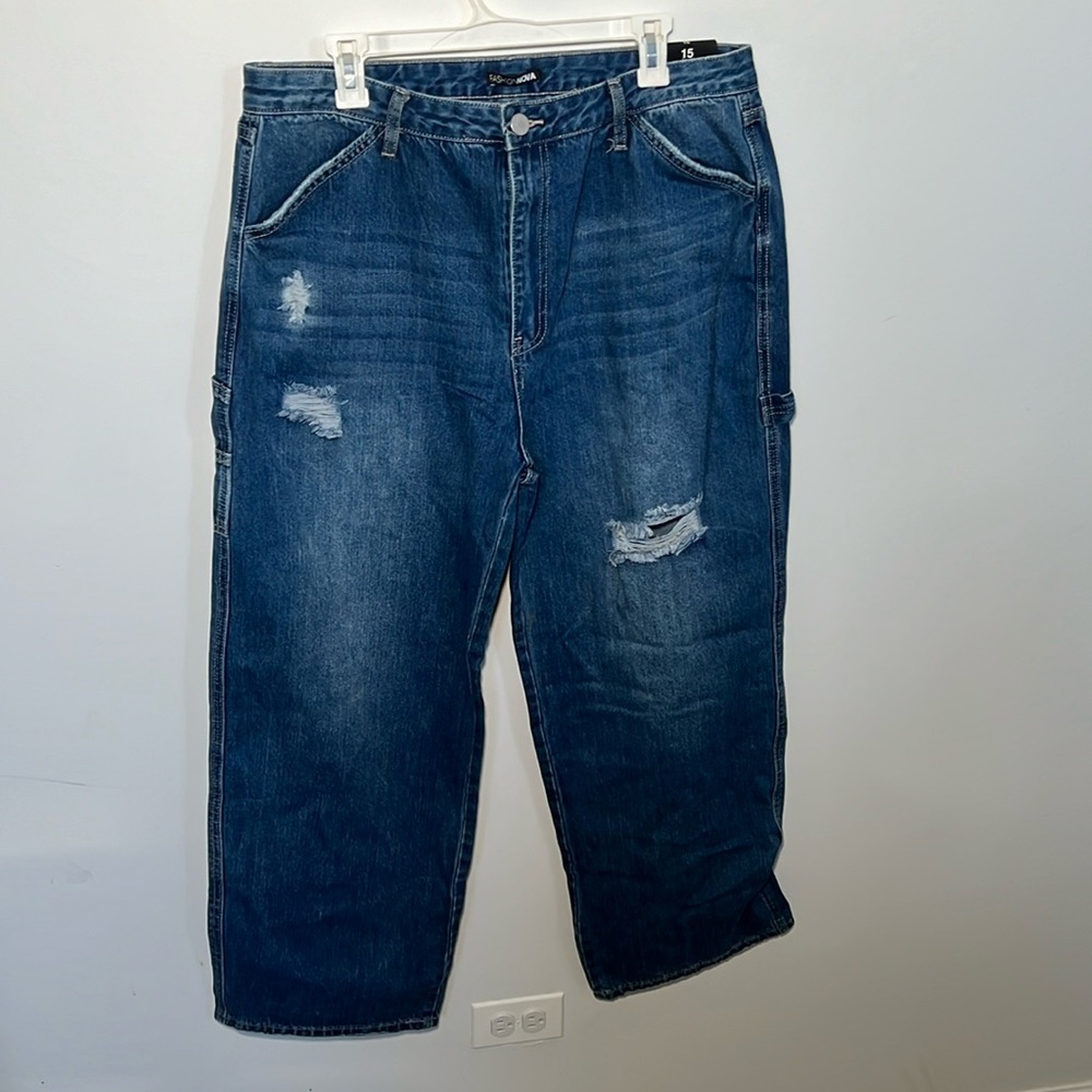 Wide Leg Carpenter Blue Jeans - Size 15